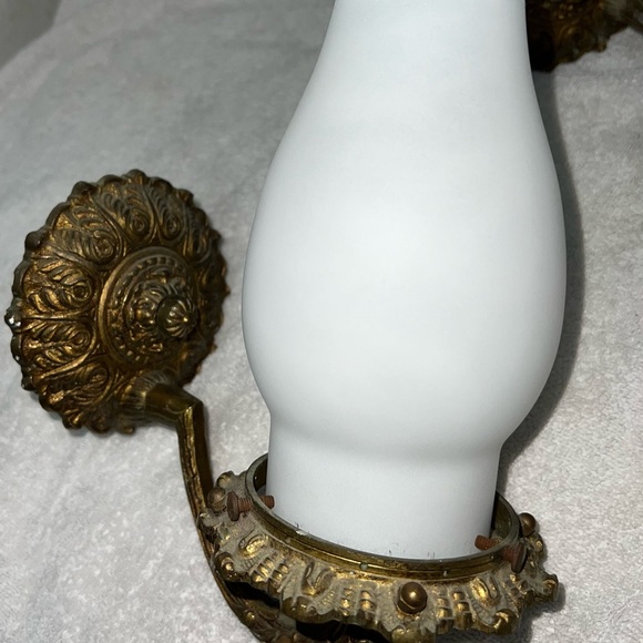 Circa 1890s Wall Sconce Set—— *new info found about age. Amazing set! - Picture 3 of 7